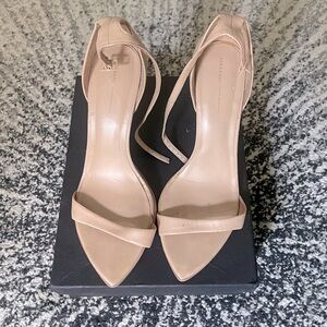 Zara Nude Classic Leather Ankle Strap Heels Summer 2013